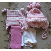 Комплект шапочка и шарфик для девочек цена за один комплект на выбор