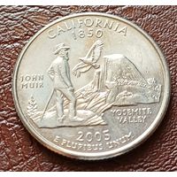 США 25 центов , D  2005 Квотер штата Калифорния    ( 2-5-7 )