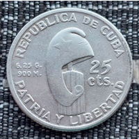 Куба 25 сентаво 1953 года "100 лет со дня рождения Хосе Марти". Фригийский колпак. Серебро 900. Сторгуй за свою цену, предложи обмен! S85