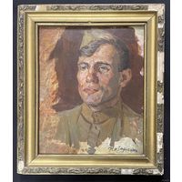 Назаренко Н.П "Портрет солдата", 1963г. Картон, масло.Размер 28,5х34,5 см.