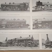 Поезда.   Гравюра энциклопедическая 19-20век. Германия.  РАСПРОДАЖА КОЛЛЕКЦИИ.