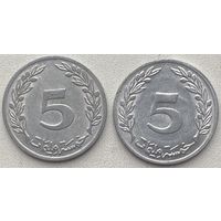 Тунис 5 миллимов 1983 г. Цена за 1 шт.