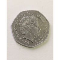 50 пенсов 2008 года Великобритания, королевский герб, не частая!