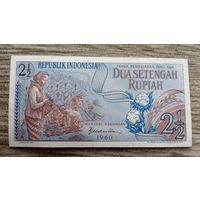 Werty71 Индонезия 2 1/2 рупии 1960 2,5 аUNC Банкнота не 1961