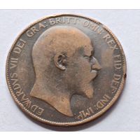 Великобритания. 1 пенни 1907 года. Эдвард.