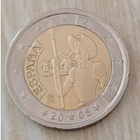 Испания. 2 евро 2005. Дон Кихот. Нечастая. Распродажа личной коллекции