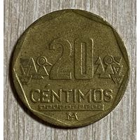 Монета 20 сентимо 2016 год. Перу