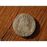 6 грошей 1667 года TLB (реверс повернут на 90 градусов)