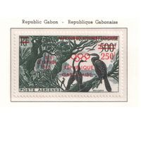Габон-1960,(Мих.156)  , **  , Спорт,  ОИ-1960, Фауна, Птицы, Надп.(одиночка),