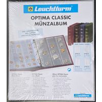 Альбом Leuchtturm Optima с шубером и 10 листами, синий. Новый. Германия