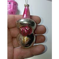 Ёлочная игрушка  - Гном. СССР  . Стекло .