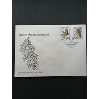 Польша 1991 КПД с полной серией марок "Шишки хвойных деревьев" (спецгашение) Mi.3312-3313 каталог 0.70 евро