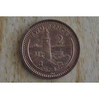 Гибралтар 2 пенса 1994 с 1 руб
