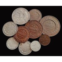 10 МОНЕТ РИ 1911 Г. НИКОЛАЙ II ОТ 1/2 ДО 50 КОПЕЕК