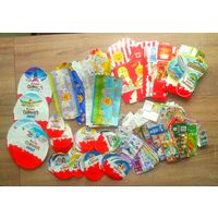 Большой лот фольги, вкладышей, промо киндер сюрприз.