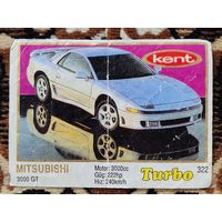 Вкладыш Turbo (Турбо) 5 серия (261-330, Yellow, золотая толстая рамка), номер 322, Mitsubishi 3000 GT. Возможен небольшой торг.