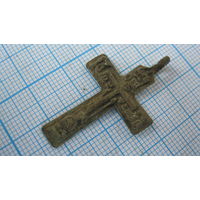 Крестик старинный, нательный. Бронза, литье.