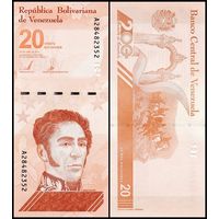Венесуэла 20 боливаров образца 2021 года UNC pw117 серия А