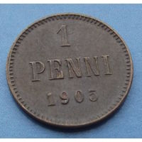 Финляндия в составе РИ. 1 пенни 1905