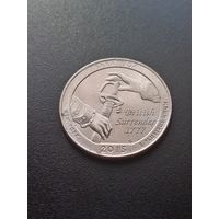 США 25 центов  2015 г. D - Национальный исторический парк Саратога. Штат Нью-Йорк