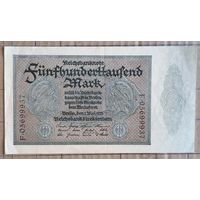 Германия 500000 марок 1923 год, Ro.87b DEU-99d,  #8; # на АВ, дважды