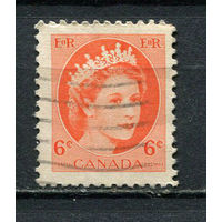 Канада - 1954/1962 - Королева Елизавета II 6С - [Mi.295A] - 1 марка. Гашеная.  (Лот 55Gz)-T4P37