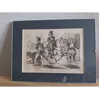 Гравюра 1859г."Костюмы военных Польши 1830 г."