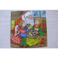 Егорова Ирина; Новый год, Дед Мороз, дети; 2017, чистая (13,5*13,5см).