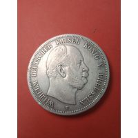 5 марок 1876 Германия. Вильгельм. Серебро. С рубля. (18) Очень хорошие.