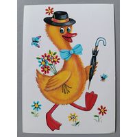 Гусёнок. А.Болотовская. Открытка чистая, 1982г.