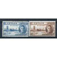 Британские колонии - Цейлон - 1946г. - Годовщина Победы во Второй Мировой войне, король Георг VI, здание парламента в Лондоне - 2 марки - полная серия, чистая, без клея, MLH [Mi 245-246]. #2-Bc-D-KS-3