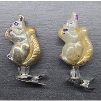 Елочная игрушка Белка Сказка о царе Салтане винтаж СССР 2шт