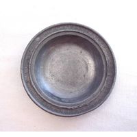 МИНИАТЮРНАЯ ПОСУДА Блюдце Тарелка Подставка Олово Пьютер 5,3 см