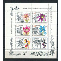 Болгария - 1991 - Флора. Защита окружающей среды - [Mi. 3953-3958] - полная серия - малый лист. MNH.  (Лот 70HJ)-T41P51