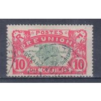 [1450] Французские колонии.Реюньон 1907. Карта острова.10с. Гашеная марка.