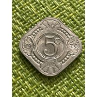 Нидерландские Антилы 5 центов 1970г ( последний год тиража )