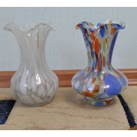 Ваза СССР цветное стекло 2 шт одним лотом
