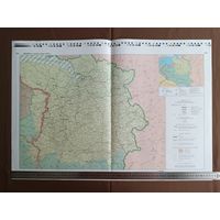 Двухсторонний типографский лист (страницы 269, 270, 271 и 272) из Национального атласа Беларуси 2002 года одним лотом, имеются в наличии другие листы, см. описание лота (3893)