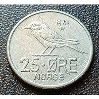 Норвегия 25 эре, 1973   ( 1-3-5 )