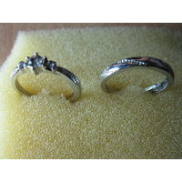 Парные кольца с посеребрением размер 15-16