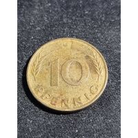 ФРГ 10 пфеннигов 1977 F