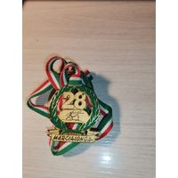 Медаль с лыжных соревнований, Зап., Европа, тяжёлый металл, размер 4.5*4 см.