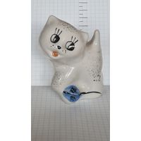 С 1 рубля ! Статуэтка СССР  фарфоровая  Кот котёнок и мышка .