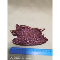 Старинная пепельница из металла Кабан самая привлекательная цена трёхдневный аукцион