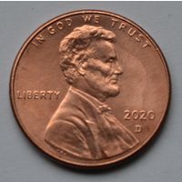 США, 1 цент 2020 г. D