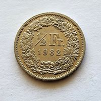 Швейцария 1/2 франка, 1982