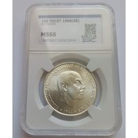 100 песет. 1966г. 800пр., серебра.Франсиско Франко (1939 - 1975). Испания . 19 г