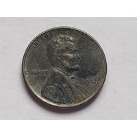 США 1 цент 1943 г. Стальной.