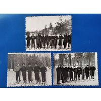 Лот фотографий лыжников. 1950-е. 9х12 см.3 шт. Цена за все.