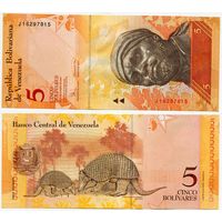 Венесуэла. 5 боливаров (образца 2008 года, P89c, UNC)